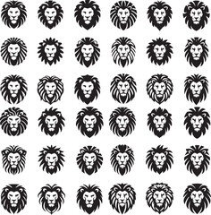 Lion head logo icon silhouette vector image