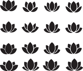 Lotus silhouette vector image
