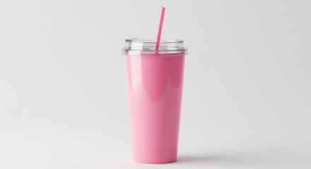 Pink Reusable Travel Tumbler with Straw Perfect for Smoothies, Iced Coffee, or Water - Stay Hydrated in Style