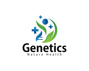 genetics logo creative nature leave health medical DNA