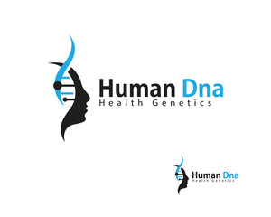 Human DNA logo creative design concept health medical psychology
