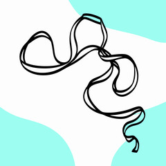 Abstract Black Ribbon Design Element:  Curvy Line Art