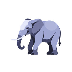 Naklejka premium Cartoon Elephant Illustration-African Wildlife Animal-Cute Elephant Character Design-Vector Art for Kids-Educational Resources-Animal Conservation Imagery