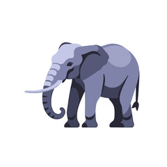 Fototapeta premium Cartoon Elephant Illustration-Friendly Elephant Character-Cute Animal Graphic-Elephant Clipart for Kids-Wildlife Illustration-Animal Design-Gray Elephant Image