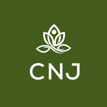 CNJ logo design on white  background.