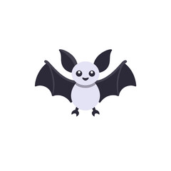 Cute Cartoon Bat Illustration for Halloween Decoration- Spooky Yet Adorable Bat Character Image for Holiday Designs- Vector Bat Clipart for Kids Projects