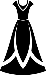 Maxi Dress Long Gown Black and White Icon