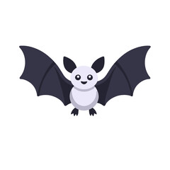 Obraz premium Cute Cartoon Bat Illustration for Halloween - Spooky Bat Image - Bat Clipart for Halloween Designs - Kawaii Bat Vector for Kids - Halloween Bat Graphic