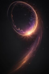 Obraz premium Delicate curve of light illuminates inky black Celestial beauty, celestial, light, curve
