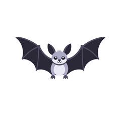 Cute Cartoon Bat for Halloween - Spooky but Adorable Animal Illustration - Perfect for Kids Crafts and Decorations - Halloween Theme Flying Mammal Clipart