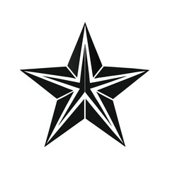 Obraz premium Abstract Black and White Geometric Star, Bold, Sharp, Modern Design Element for Branding, Logo, or Graphic Design Projects.