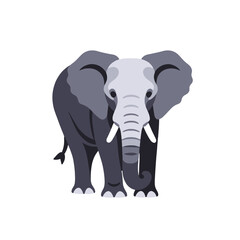 Fototapeta premium Cute Elephant Illustration-Gray Elephant Graphic-Wildlife Animal Art-Cartoon Elephant Image-Adorable Elephant Clipart-Children's Elephant Design
