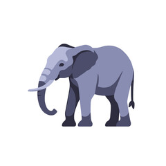 Fototapeta premium Elephant Illustration-Cartoon Elephant Image-Cute Elephant Clipart-Animal Vector Graphic-Wildlife Design-African Animal Art-Gray Elephant Drawing-Isolated Elephant-Mammal Image