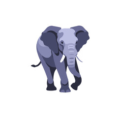 Obraz premium Elephant Illustration-Vector Graphic of an African Elephant-Wildlife Animal Art-Modern Elephant Design-Detailed Elephant Drawing-Elephant on White Background