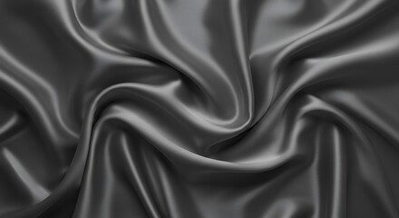 Obraz premium Luxurious Dark Gray Silk Fabric Texture Smooth, Elegant Drape