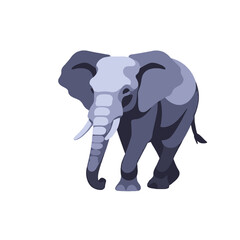 Fototapeta premium Stylized Elephant Illustration-Cute Cartoon Animal-Wildlife Graphic-Safari Theme-Ideal for Kids-Nursery Decor-Educational Resources-Animal Lovers Gift