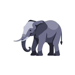 Obraz premium Vector Elephant Illustration-Gray Elephant Graphic Design-Wildlife Animal Art-Cute Elephant Clipart-African Wildlife Icon-Cartoon Elephant Image-Animal Illustration