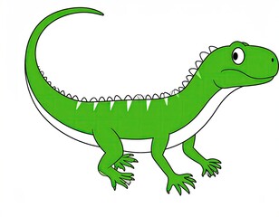 Obraz premium Cartoon green lizard