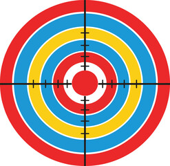 Colorful Target with Crosshairs for Goal Setting and Accuracy