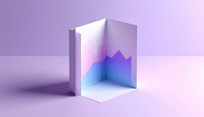 Fototapeta premium A visualization chart inserted into a paper-like card