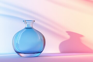 Round glass bottle with vibrant color tones.