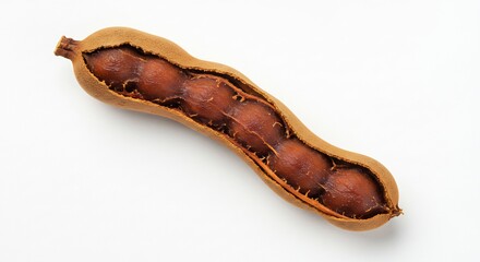 Obraz premium 鮮やか自然光輝く完熟タマリンド実 濃厚甘酸っぱい果肉. AI Generated