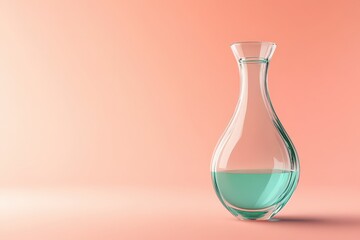 Teal liquid in a clear glass decorative bottle.