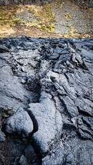 
Cracked Lava Field in Iceland
A detailed close-up of hardened lava in Iceland, showcasing cracked and textured volcanic rock from a recent eruption.