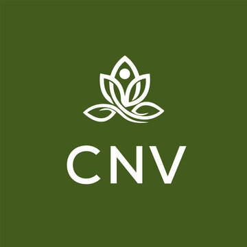 CNV logo design on white  background.