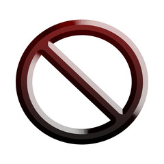 Red and Black Stop Icon – 3D Style Isolated on White