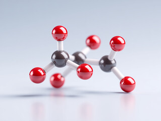 Model of PFAS Structure Demonstrating Molecular Arrangement in a Lab Setting With a Clean Backdrop