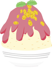 Delicious Shaved Ice Dessert: This image offers a visual treat of a delightful shaved ice dessert, capturing the vibrant colors and inviting textures of the refreshing treat.