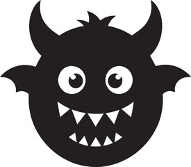 Halloween Monster Head Silhouette Vector Format – Scary Black Horror Illustration