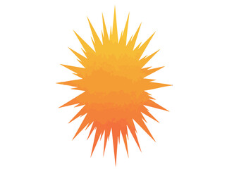 Vibrant orange sunburst design with watercolor texture, radiating warmth, energy, and a dynamic glow.