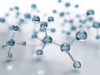 Model of PFAS Structure Floating in Three-Dimensional Space Showcasing Molecular Interactions and Characteristics