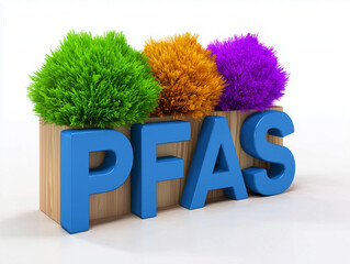 PFAS Molecule Depicted With Vibrant Greenery Emphasizing Environmental Impact and Chemical Properties in a Creative Representation