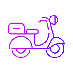 Obraz premium Neon line art of a scooter in purple and pink colors 