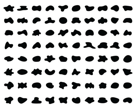 Random irregular shapes of organic black blobs