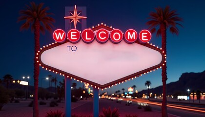 Las Vegas Welcome Sign at Night