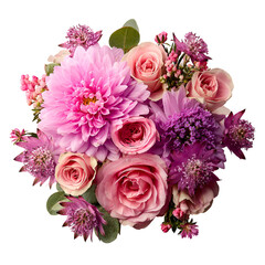 Pink and Purple Flower Bouquet Romantic Floral Arrangement