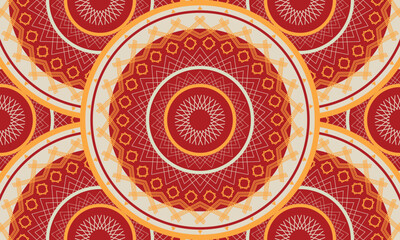 Abstract repeat ethnic circle pattern, seamless pattern

