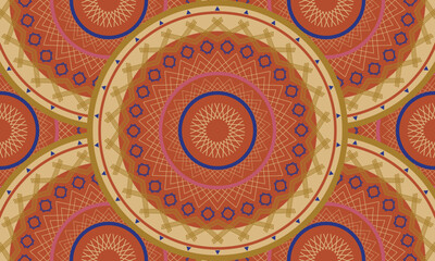 Abstract repeat ethnic circle pattern, seamless pattern

