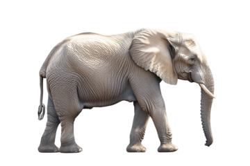 African Elephant, Walking Pose, Isolated on Transparent PNG, High-Resolution Image