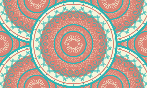 Abstract repeat ethnic circle pattern, seamless pattern
