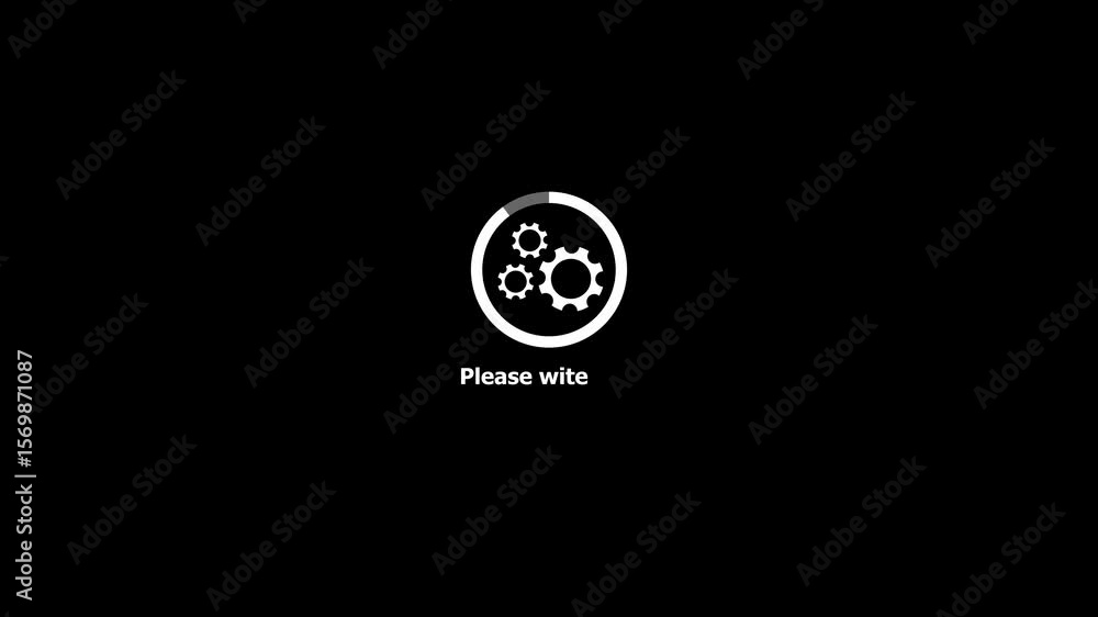 Aufkleber animated progress circle with gears indicating loading and process completion concept