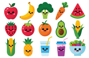 "Cute Healthy Food Icons"