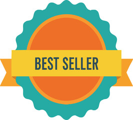 Best Seller Badge: A vibrant, retro-style emblem with "BEST SELLER" text, perfect for showcasing top products.

