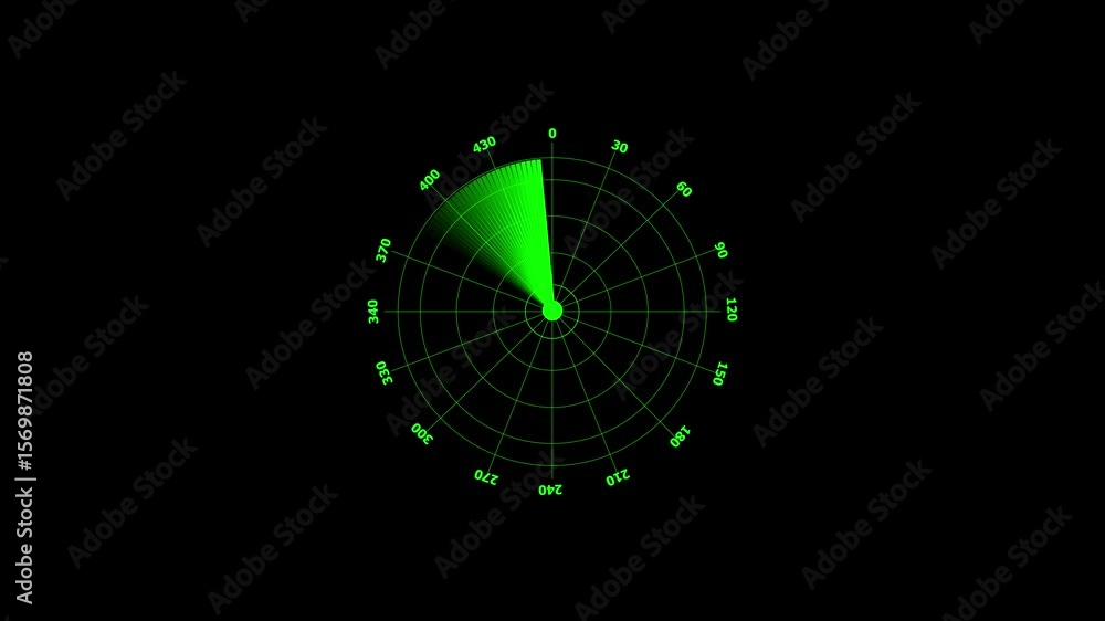 Poster digital radar screen animation illustrating surveillance technology and object detection. radar scre