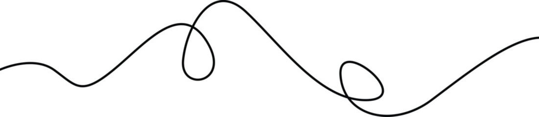 Single Continuous Curved Line – Minimalist Abstract Loop and Flow Vector Illustration