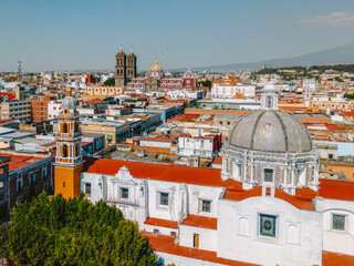 Aerial view of Puebla city, Mexico